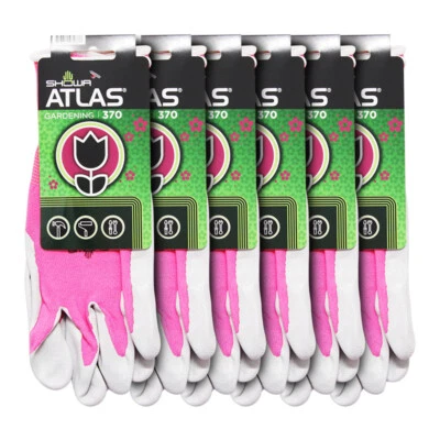 6 pares de guantes de nitrilo Atlas Showa 370 jardín trabajo pintura paisajismo (cualquier color) Foto 1 de 4