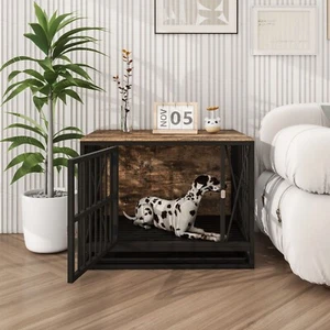 Dog Kennel Crate Furniture up to 70 lb Removable Tray Heavy Duty Cage End Table - Picture 1 of 7