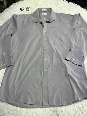 PIERRE CARDIN МУЖСКОЙ ОФИЦИАЛЬНЫЙ ПЛАТЬЕ РУБАШКА 16 32/33 СЕРЫЙ С ДЛИННЫМ РУКАВОМ - Изображение 1 из 4