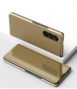 Mirror Holder Kickstand Leather Case For Samsung S24  Ultra S23 FE A73 A54 5G - Picture 1 of 21