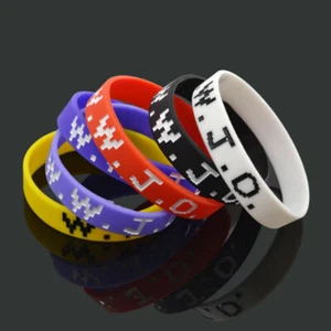 5PCS WWJD What Would Jesus Do Wristband Women Men Silicone Rubber Bracelet - Picture 1 of 16