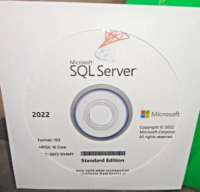 Microsoft SQL Server 2022 Standard Edition, 16 Core License, Unlimited CAL - Image 1 of 2