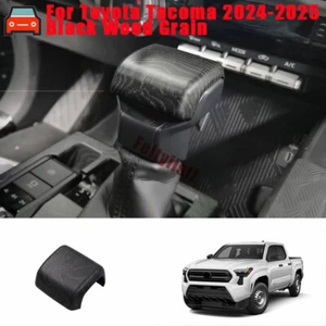 Black Wood Grain Central Console Gear Shift Knob Trim Fit Toyota Tacoma 2024-26 - Picture 1 of 3