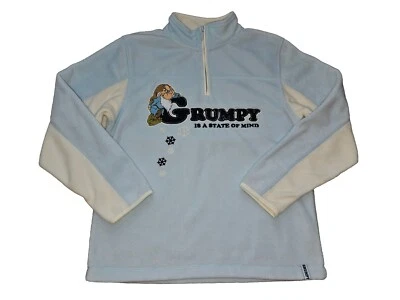 Disney Grumpy Pullover Womens Juniors S 4/6 Blue 1/4 Zip Sweater  Snow White - Image 1 of 4