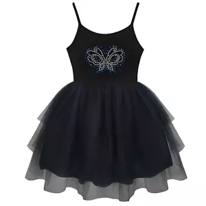 Girl's Black Ballerina Butterfly Tutu Dress, Boho, Wedding, Birthday, 3-7 Year - Picture 1 of 7