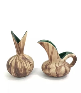 Vintage YOSEMITE NATIONAL PARK Ceramic VINEGAR and OIL Set CRUET Salt Glaze EUC - Picture 1 of 6