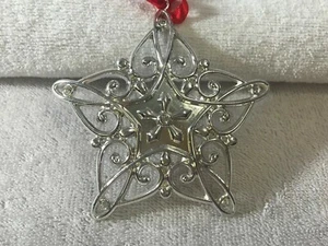 Christmas ornament Lenox 5 point Snowflake silverplate & crystals MAX2182 - Picture 1 of 4