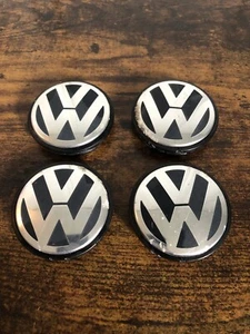 1998-2010 VOLKSWAGEN BEETLE JETTA PASSAT GOLF GTI WHEEL CAPS (4) 1J0601171 OEM - Picture 1 of 5