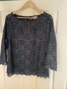 Women’s Precis Petite Navy Brocade Top. Size 18 - Picture 1 of 3