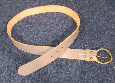 Madewell 1937 Accessories NWOT Large Grey Leather Belt 1.5 In Wide Gold Buckle - Image 1 of 4