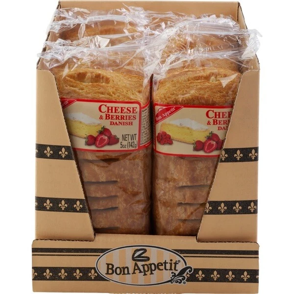 Bon Appetit Cheese & Berries Danish 16ct - 5oz Flaky Pastries, Sweet & Fruity - Image 1 of 1