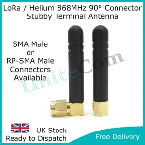 Antena Terminal Macho LoRa Helium 868MHz SMA/RP-SMA Negra LoRaWAN HNT - Imagen 1 de 15