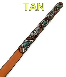 🌟Boys & Girls Floral Tooled Painted Leather Western Belt, Kid, Teen Sizes 18-32 - Picture 1 of 17