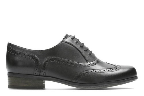 Brogues donna Clarks Hamble rovere eleganti in pelle con lacci pelle nera UK 5 E