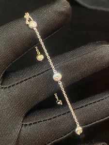 0.75 Cts Round Brilliant Cut Natural Diamonds 7 Inch Tennis Bracelet In 14K Gold - Picture 1 of 12