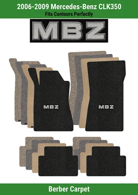 Alfombrillas delanteras y traseras Lloyd Berber para Mercedes-Benz CLK350 '06-09 con apliques MBZ Foto 1 de 4