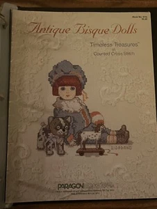 "Antique Bisque Dolls" paragon needlecraft book Counted Cross Stitch 6 Dolls - Picture 1 of 3