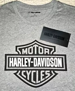 NEW HARLEY-DAVIDSON, MENS SIZE 2XL, BAR&SHIELD LONG-SLEEVE GREY SHIRT-MSRP$55.00 - Picture 1 of 23
