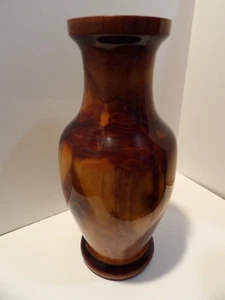 VASO DECORATIVO IN LEGNO TORNITO A MANO ALTEZZA 11 3/4 - Foto 1 di 9