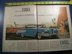 1958 Ford EDSEL mid-size-mag 2-page car ad-"And now the Edsel" - Picture 1 of 2
