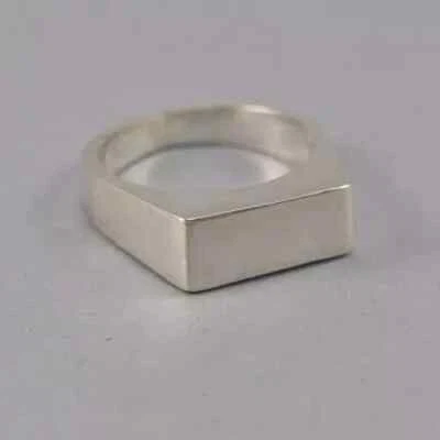 Men's Signet Ring 925 Sterling Silver Ring Stackable Ring Handmade Signet Ring - Image 1 of 4