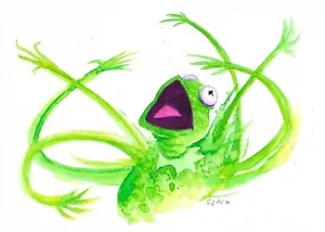 Kermit Chaotic, 5"x7" watercolor original - Picture 1 of 1