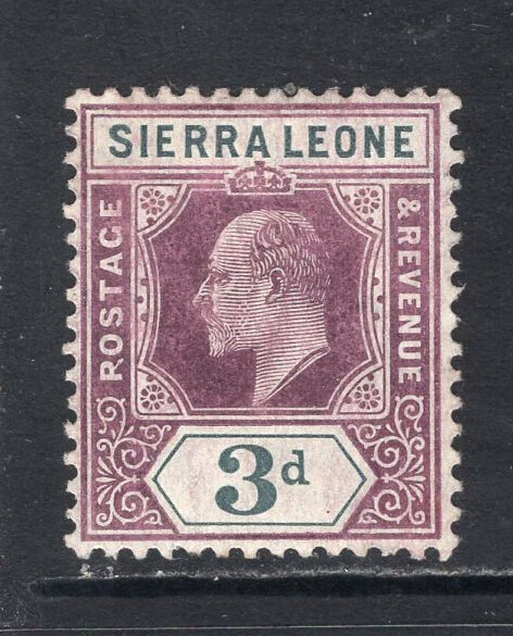 M25762 Sierra Leona 1905 SG91w KEVII: 3d con Wmk invertido LMM, Cat £40 Foto 1 de 1