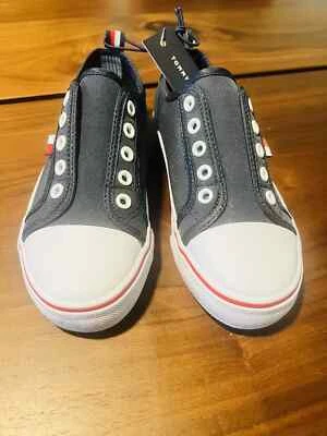 Tommy Hilfiger Azul Marino Sin Encaje Zapatos Sin Cordones Niños Niños Talla 12Y Foto 1 de 4