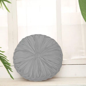 Throw Pillows Round Soft Velvet Pumpkin Wheel Shape Cushion Pad for Living Room - Picture 1 of 10
