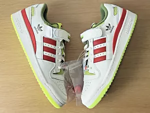 Adidas Forum Low x Dr. Seuss The Grinch Men's 9 White Red Solar Slime ID3512 NWT - Picture 1 of 12