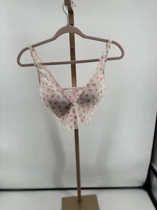 Victoria's Secret Push-up-Bralette rosa Spitze weiß rosa geblümt Größe Small-DD - Bild 1 von 6