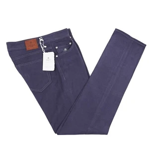 Luigi Borrelli Slim-Fit Slate Blue Soft Twill Cotton 5-Pocket Pants 30 NWT Jeans - Picture 1 of 10