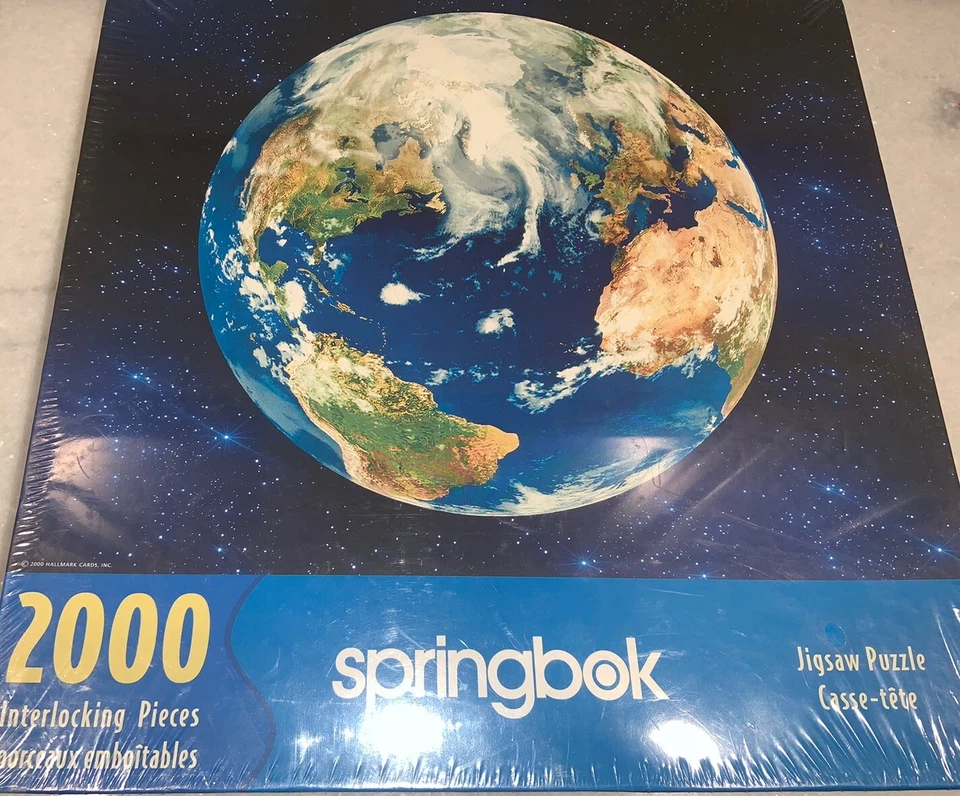 2000 PC Springbok Puzzle Space View Blue Planet Earth 34 X 42" Gift Conditio