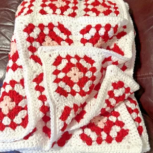 Coperta vintage all'uncinetto afgano nonna quadrati bellissimi colori 54" x 54" - Foto 1 di 14