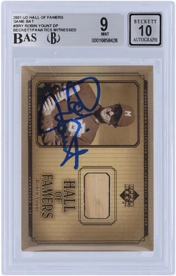 Robin Yount Brewers Signed 2001 Upper Deck Hall of Famers #B-RY BAS 9/10 Card - Image 1 of 4