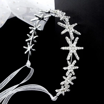  Fascia per con strass a forma di stella da sposa con brillanti diamanti per con - Immagine 1 di 4