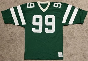 Camiseta de fútbol americano tejida en arena NFL Mark Gastineau New York Jets talla grande verde #99 - Imagen 1 de 7