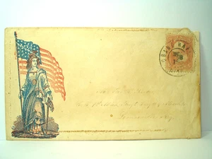 Civil War 1st MICHIGAN REGIMENT Patriotic Cover SERGEANT GEORGE H. BARKER - Picture 1 of 2