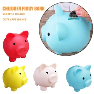 Cute Pig Bank Plastic Pig Money Bank Multiple Color for Boys Girls Kids Adults - Picture 1 of 26