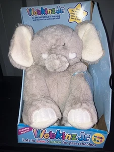 NEW in Box Ganz Webkinz Jr Grey Elephant 12” Plush Toy Educational  Sealed Code - Picture 1 of 3