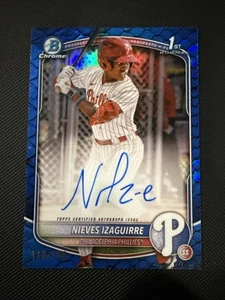 2025 Bowman Chrome Blue Reptilian Refractor Auto /150 - Nieves Izaguirre CPA-NI - Bild 1 von 5