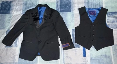 Giorgio Fiorelli Boys Suit Toddler Jacket & Vest Navy Blue Size 4T Casual Formal - Image 1 of 4