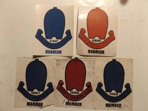 BUGATTI OWNERS CLUB MEMBER == Window STICKERS 1984 & 1986 - 1989 LOT of FIVE - Picture 1 of 3