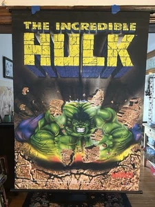 Vintage Y2K 2002 marvel comics Incredible Hulk fabric poster 43”x31” - Picture 1 of 10