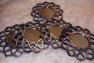 Lot of 5 Mirrors Starburst Sunburst Silver Black Small Gray Home Office 9.5x9.5 - Picture 1 of 15