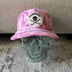 Shank It Golf Herren Patch Totenkopf Logo Golfmütze Pink Hawaii AOP Snapback Cap - Bild 1 von 9