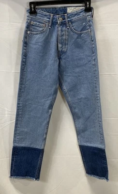 Rag & Bone Women's Blue Maya High-Rise Ankle Slim Two Tone Jeans Size 23 NWT - Image 1 of 4