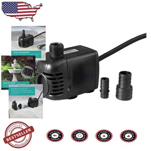 300 GPH Fountain Pump Black Battery Powered 6.2ft Lift Adjustable - Picture 1 of 10
