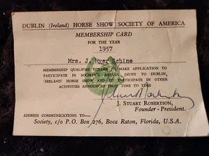 DUBLIN IRELAND HORSE SHOW SOCIETY OF AMERICA 1957 Boca RATON POLO PLAYERS SCHINE - Picture 1 of 8