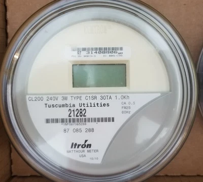 Itron CL200 240v 3W Type C1SR 30TA Watthour Meter. Utilities Department  - Image 1 of 2
